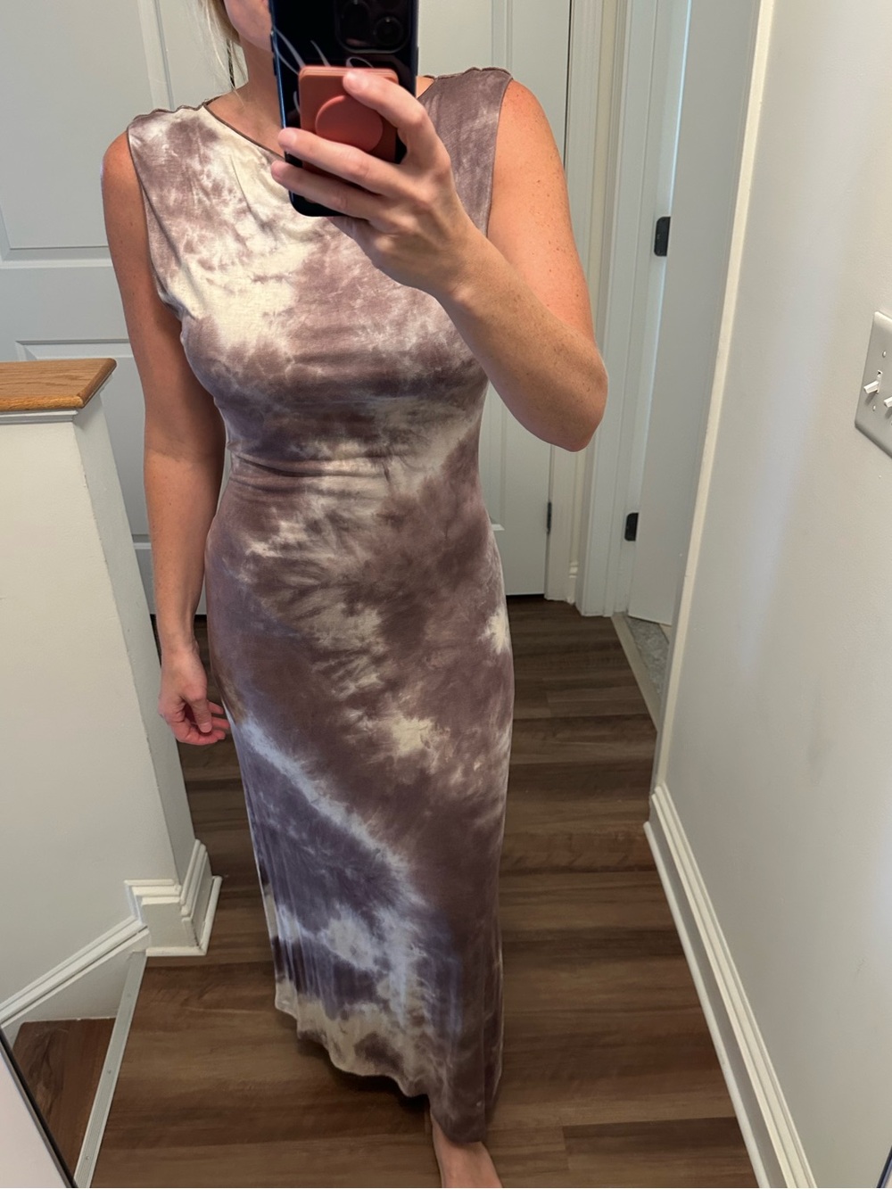 Dissh XXL Sleeveless Tie-Dye Maxi Dress in Mauve/ Lavender